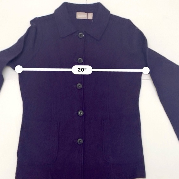 NWT Chicos Purple Luxe  Boiled Wool Cardigan Coat  Jacket  Size O - Picture 4 of 9
